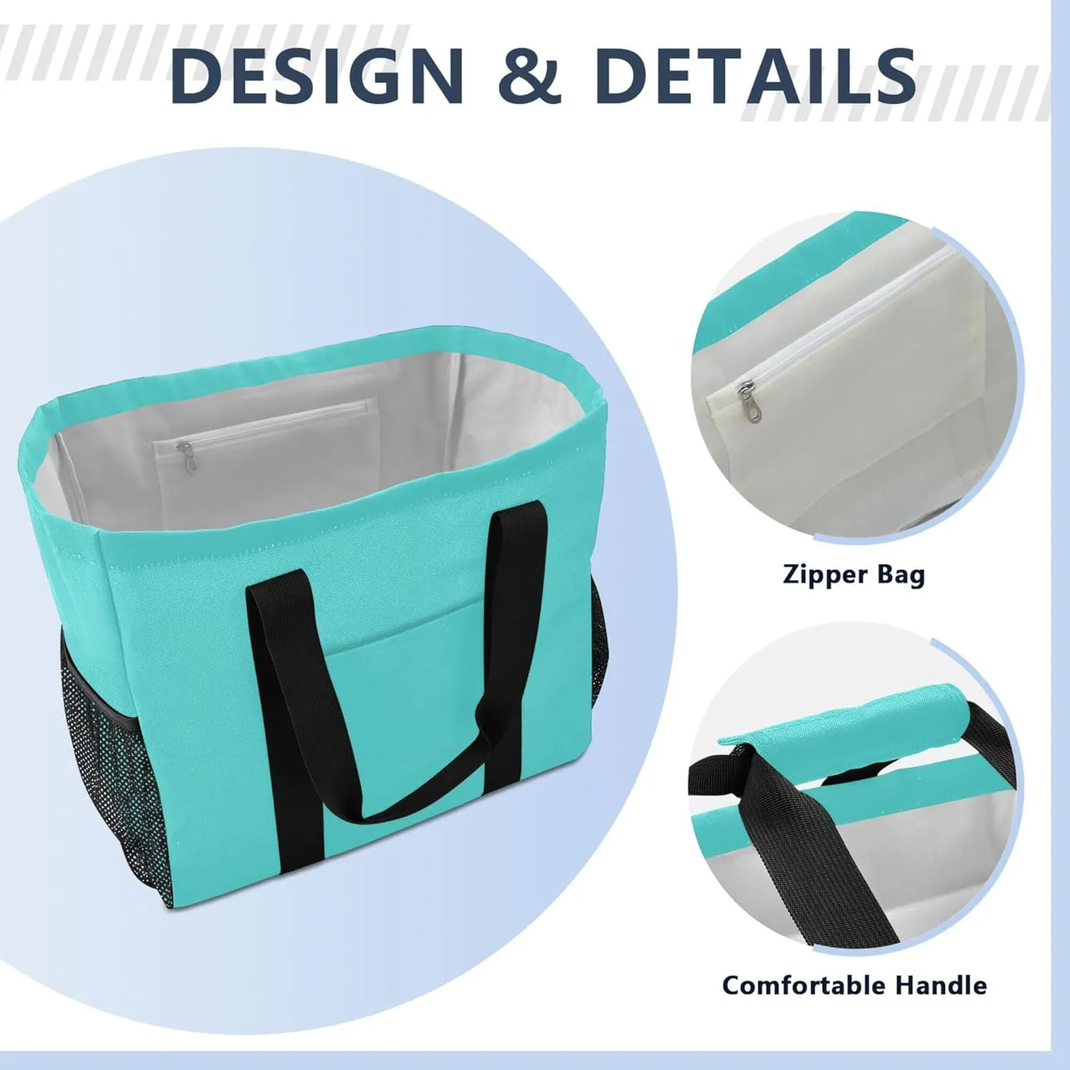 Tote Utility Bag Foldable Beach Bag With Compartments with Handles Carrier Bags
