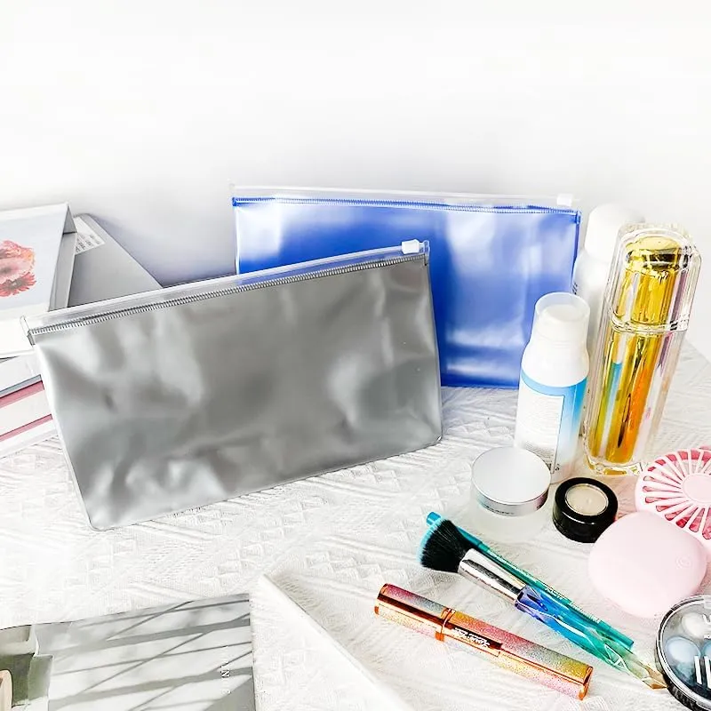 TSA Approved Frosted PVC Clear Toiletry Bag, TSA Approved Plastic PVC Makeup Pouch with Zipper, 9.84 x 5.91 x 2.76 inches, Yellow for Carry-on Travel Essentials (Green)