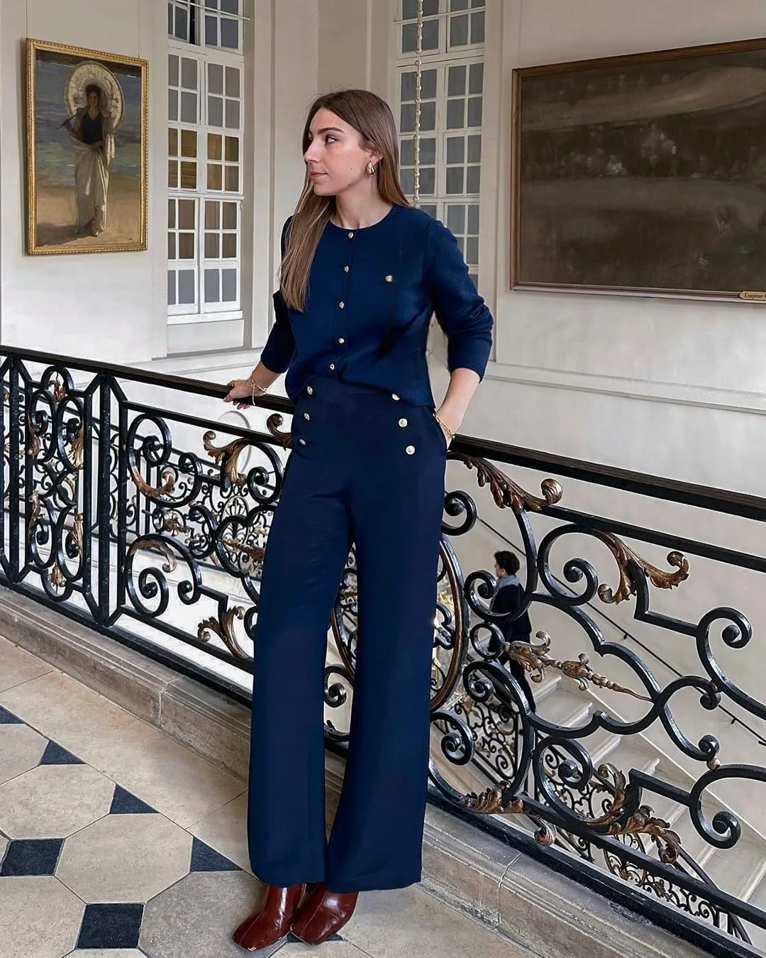 Tummy Control Button Wide Leg Pant,High Waisted Leggings Tummy Control,Wide Leg Pants Woman,Tummy Control Pants