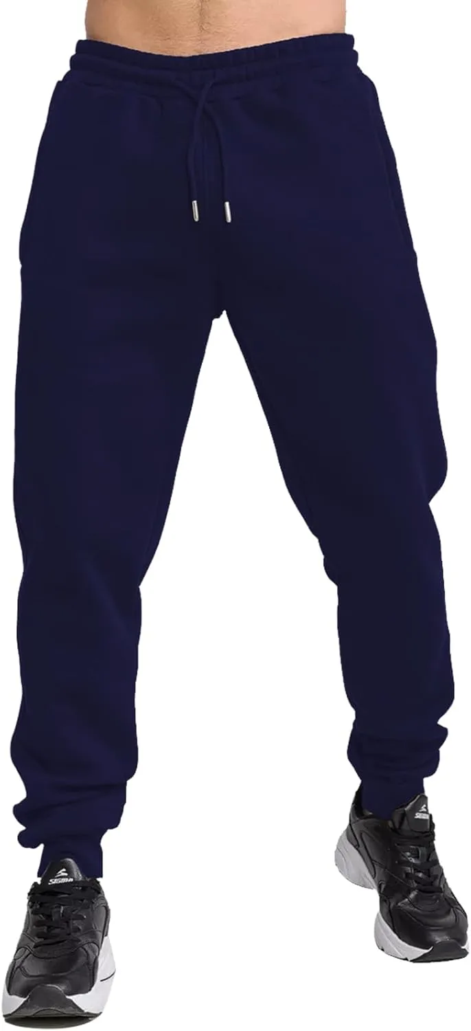 TUVEKE Fleece Jogger Sweatpants for Men with Pockets Bottom Athletic Sweat Pants Workout Running Casual Gym Size Small to 3XL