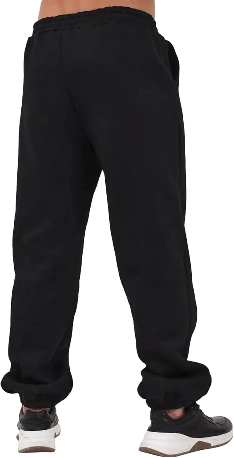 TUVEKE Fleece Jogger Sweatpants for Men with Pockets Bottom Athletic Sweat Pants Workout Running Casual Gym Size Small to 3XL