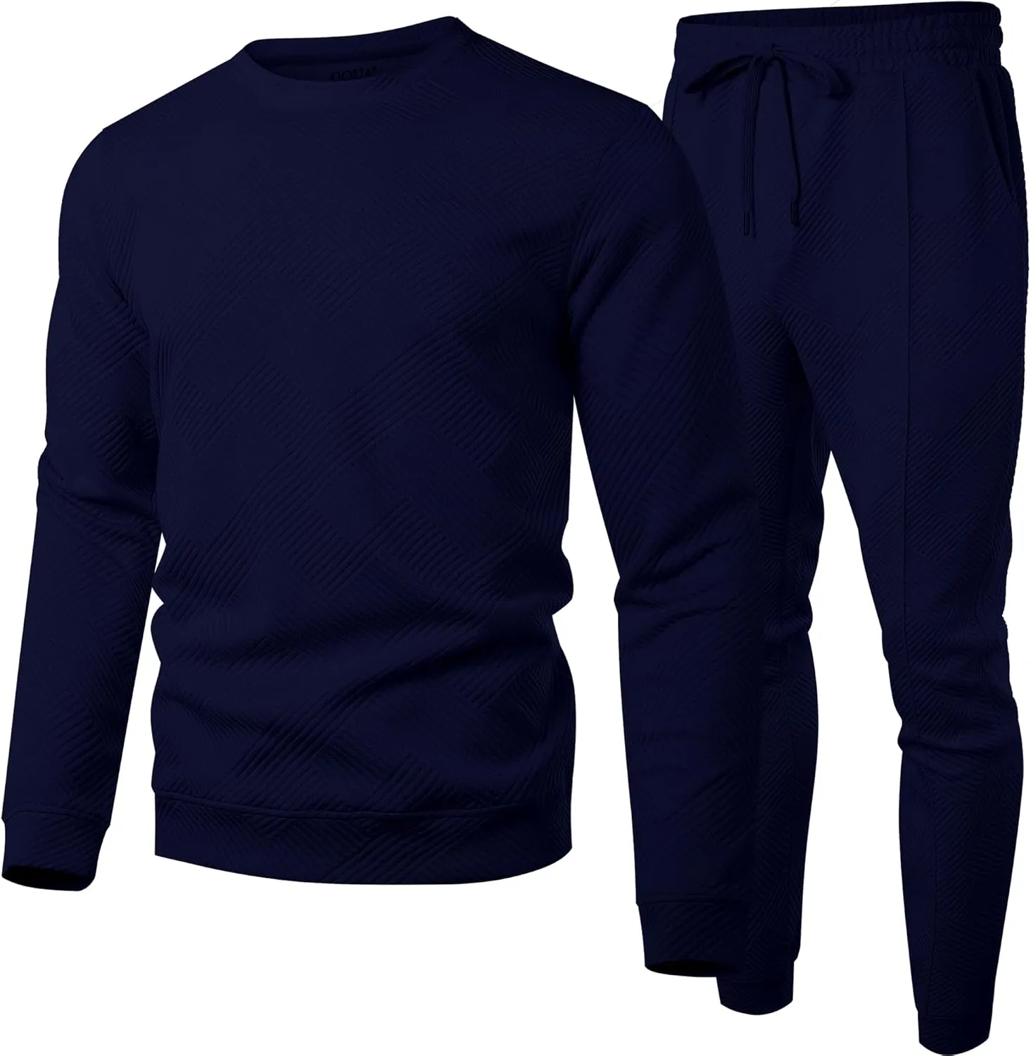 UOUA Men's 2 Piece Sweat Suits Set Long Sleeve Sweatshirt Jogging Sweatpants Tracksuits Outfits