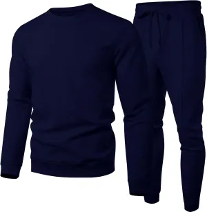 UOUA Men's 2 Piece Sweat Suits Set Long Sleeve Sweatshirt Jogging Sweatpants Tracksuits Outfits