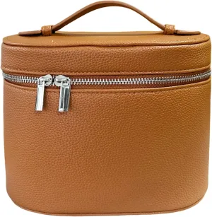 Upgrade Makeup Bag Travel Toiletry Bag Portable Cosmetic Makeup Organizer Bag Detachable Compartments (Brown-retro vibes)
