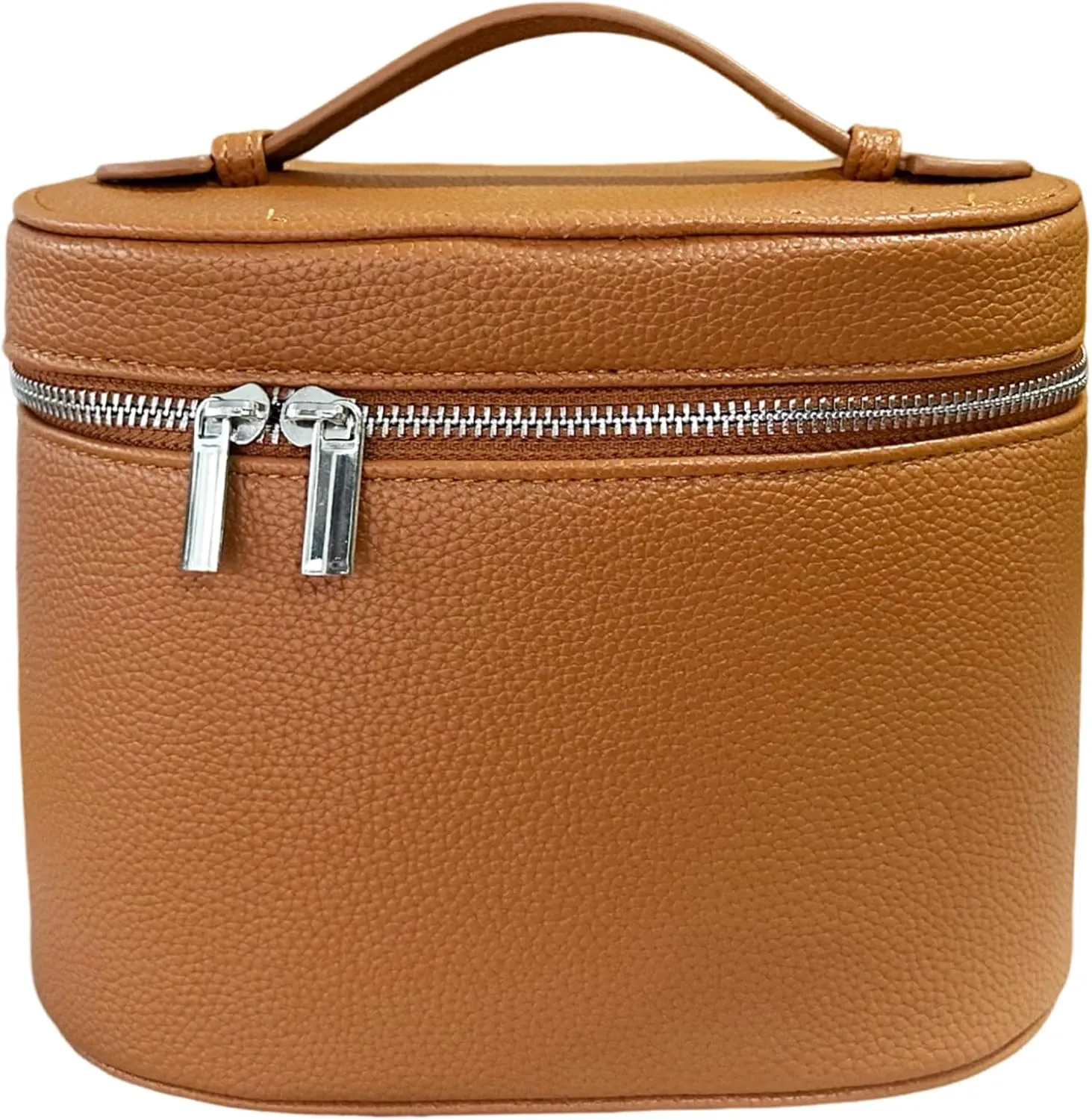 Upgrade Makeup Bag Travel Toiletry Bag Portable Cosmetic Makeup Organizer Bag Detachable Compartments (Brown-retro vibes)