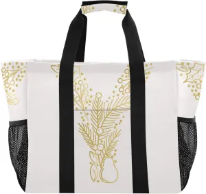 Utility Bag Collapsable Beach Tote With Compartments with Handles Carrying Bag