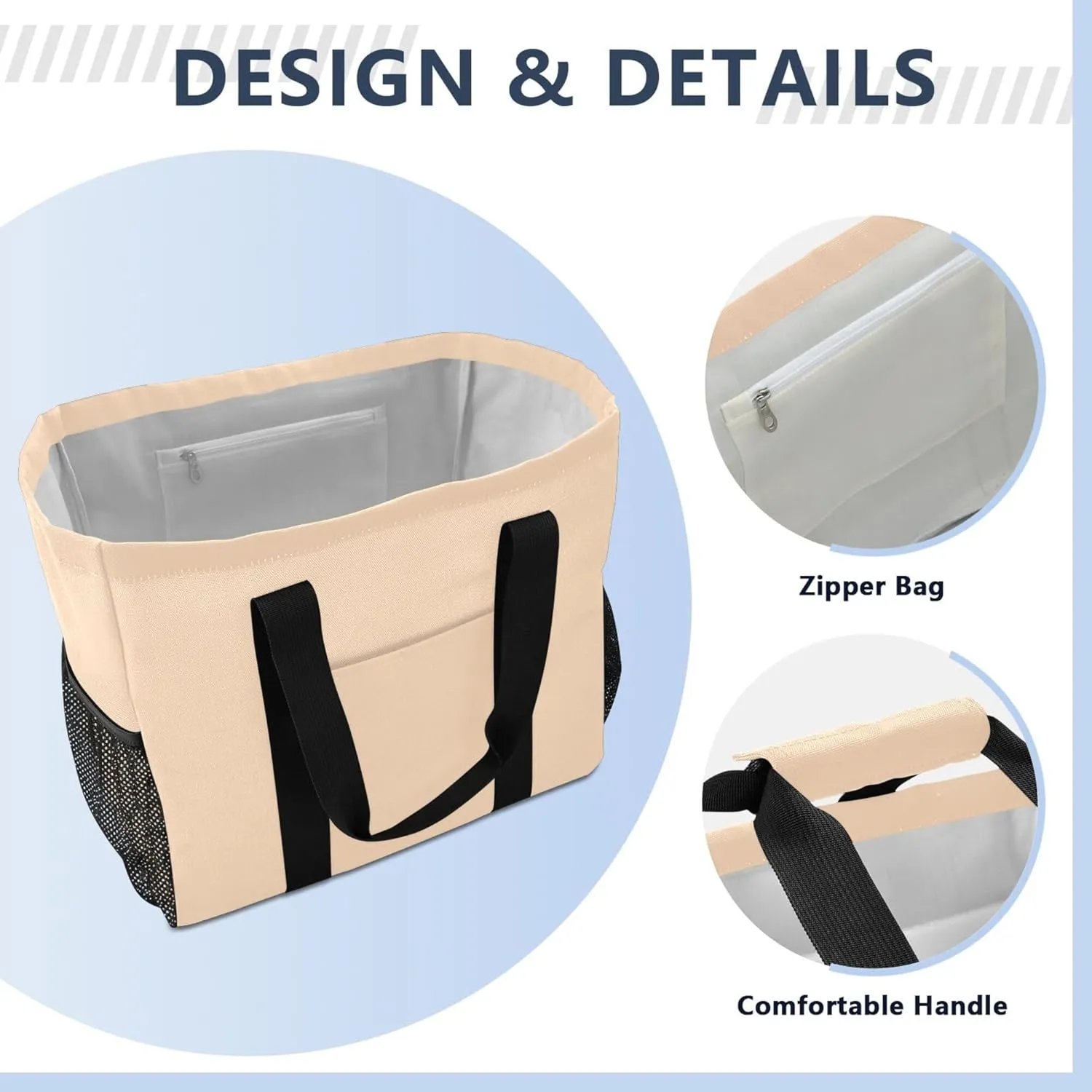 Utility Bag Foldable Beach Bag Waterproof with Handles Car Tote