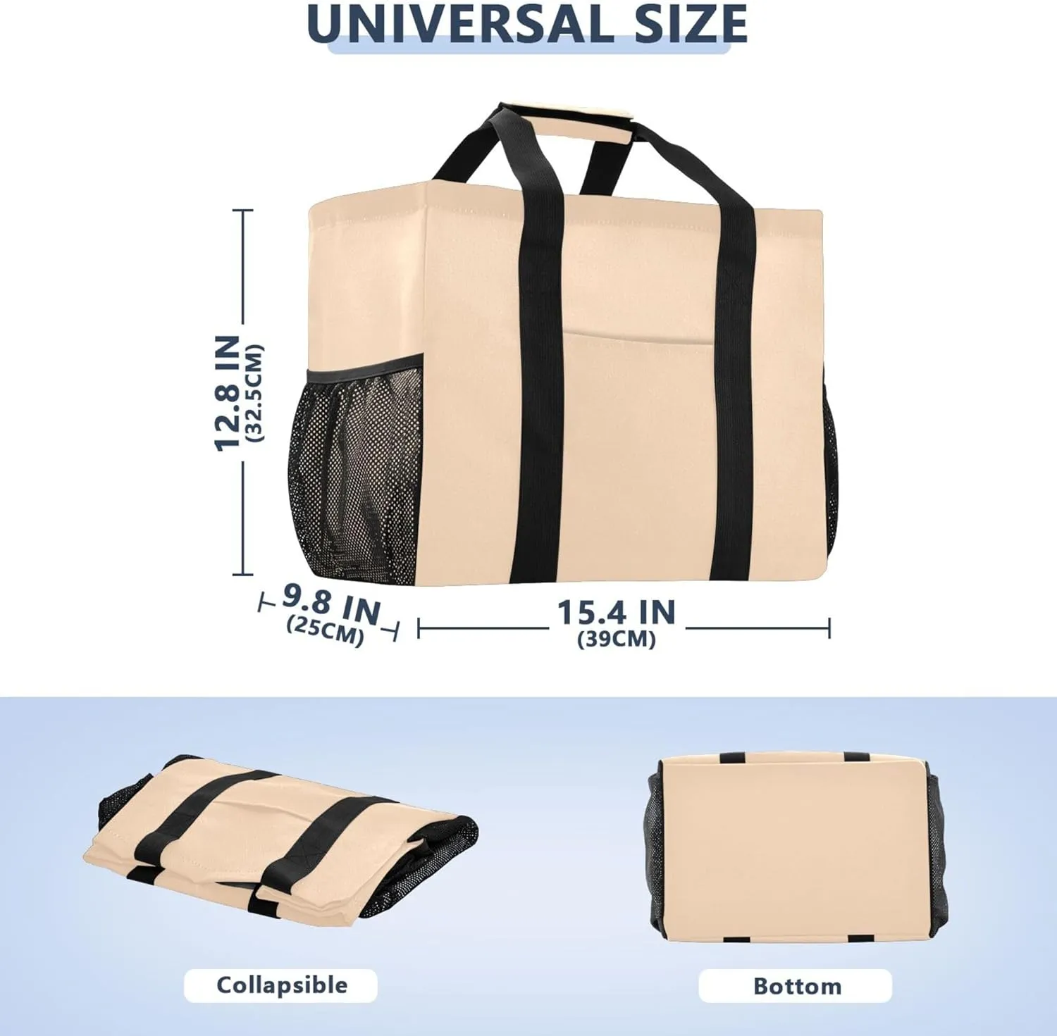 Utility Bag Foldable Beach Bag Waterproof with Handles Car Tote