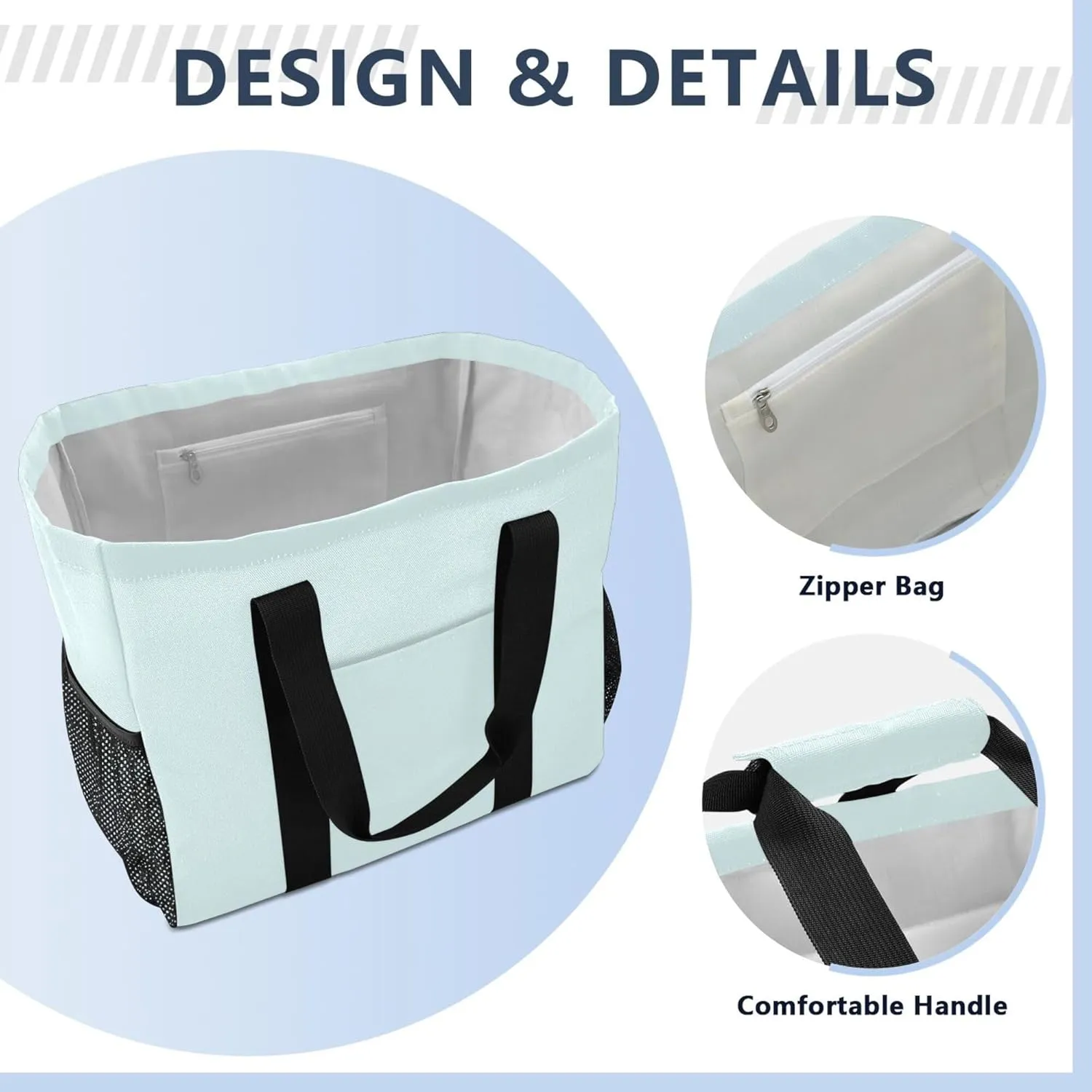 Utility Tote Bag Collapsable Beach Bag Waterproof Canvas Carrying Bag