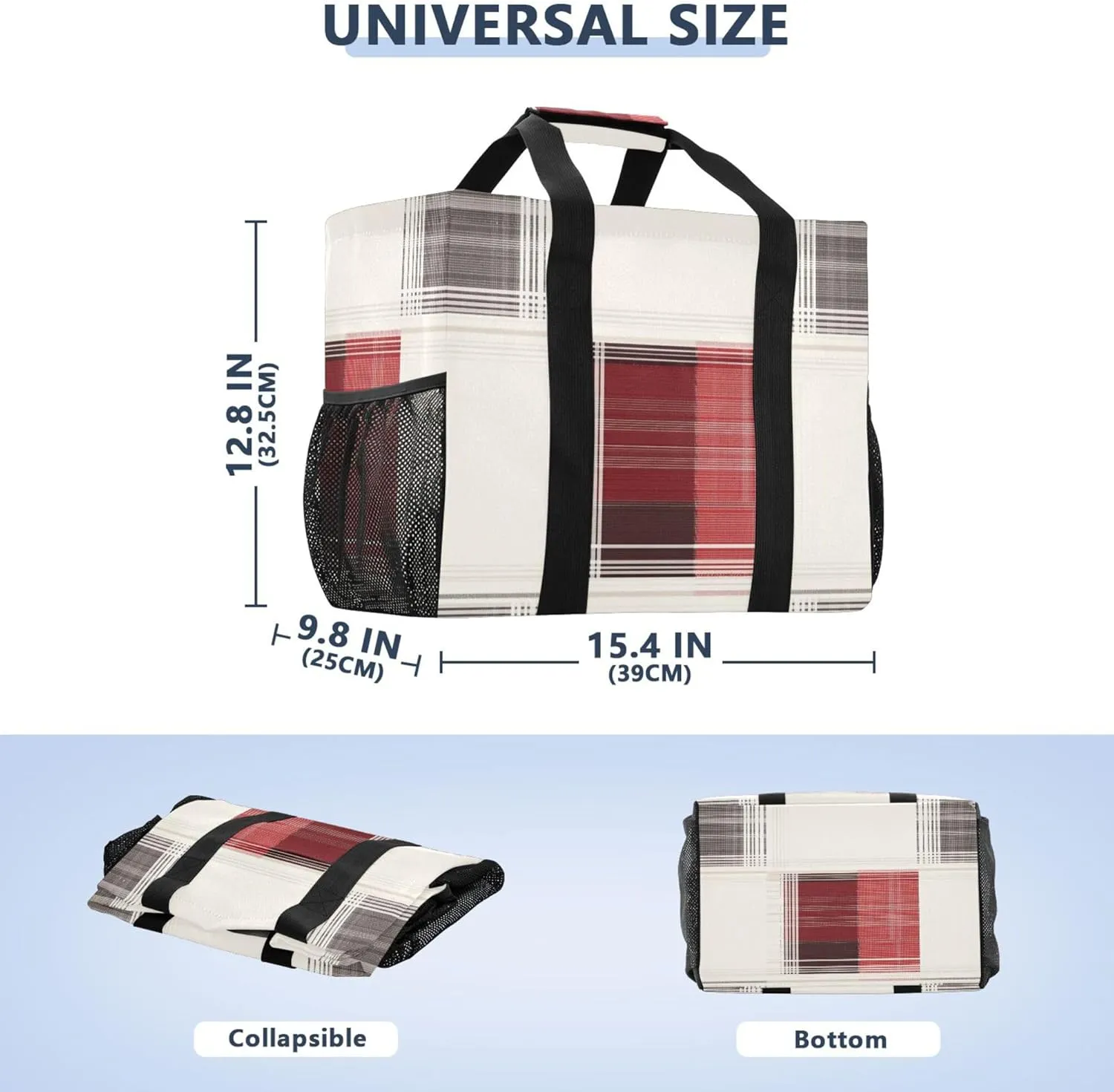 Utility Tote Bag For Women Foldable Beach Tote Bag With Compartments Canvas Carrying Tote