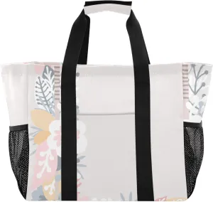 Utility Tote Foldable Beach Tote Bag Waterproof with Handles Canvas Laundry Bag