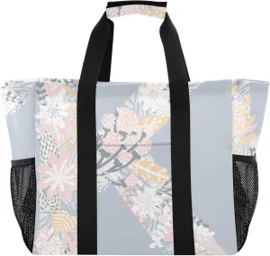 Utility Tote Foldable Beach Tote Bag Waterproof with Handles Canvas Laundry Bag