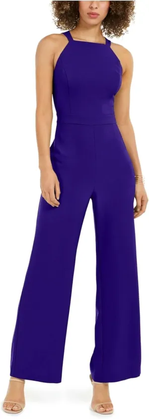 Vince Camuto Women's Sleeveless High Square Neck Crepe Jumpsuit