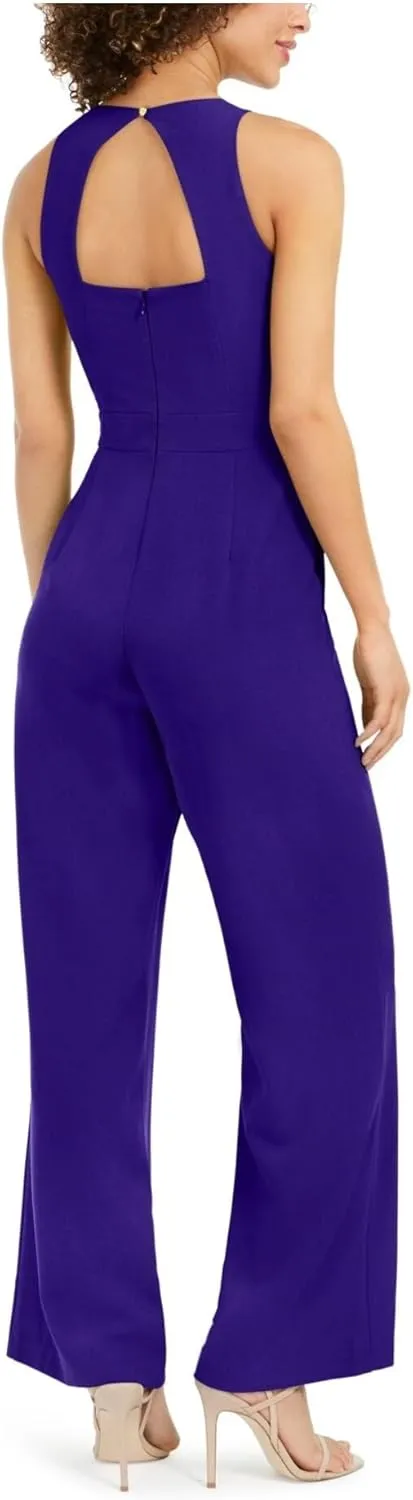 Vince Camuto Women's Sleeveless High Square Neck Crepe Jumpsuit