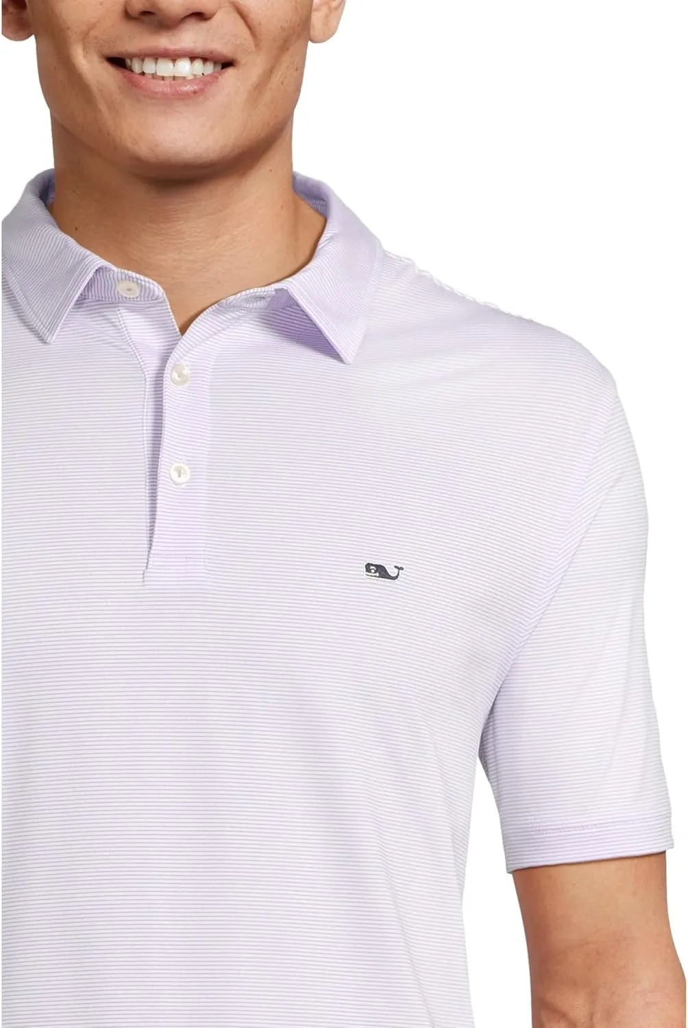 vineyard vines Men's St. Jean Short Sleeve Stripe Sankaty Polo