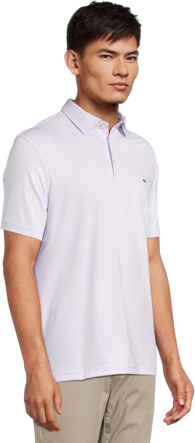 vineyard vines Men's St. Jean Short Sleeve Stripe Sankaty Polo