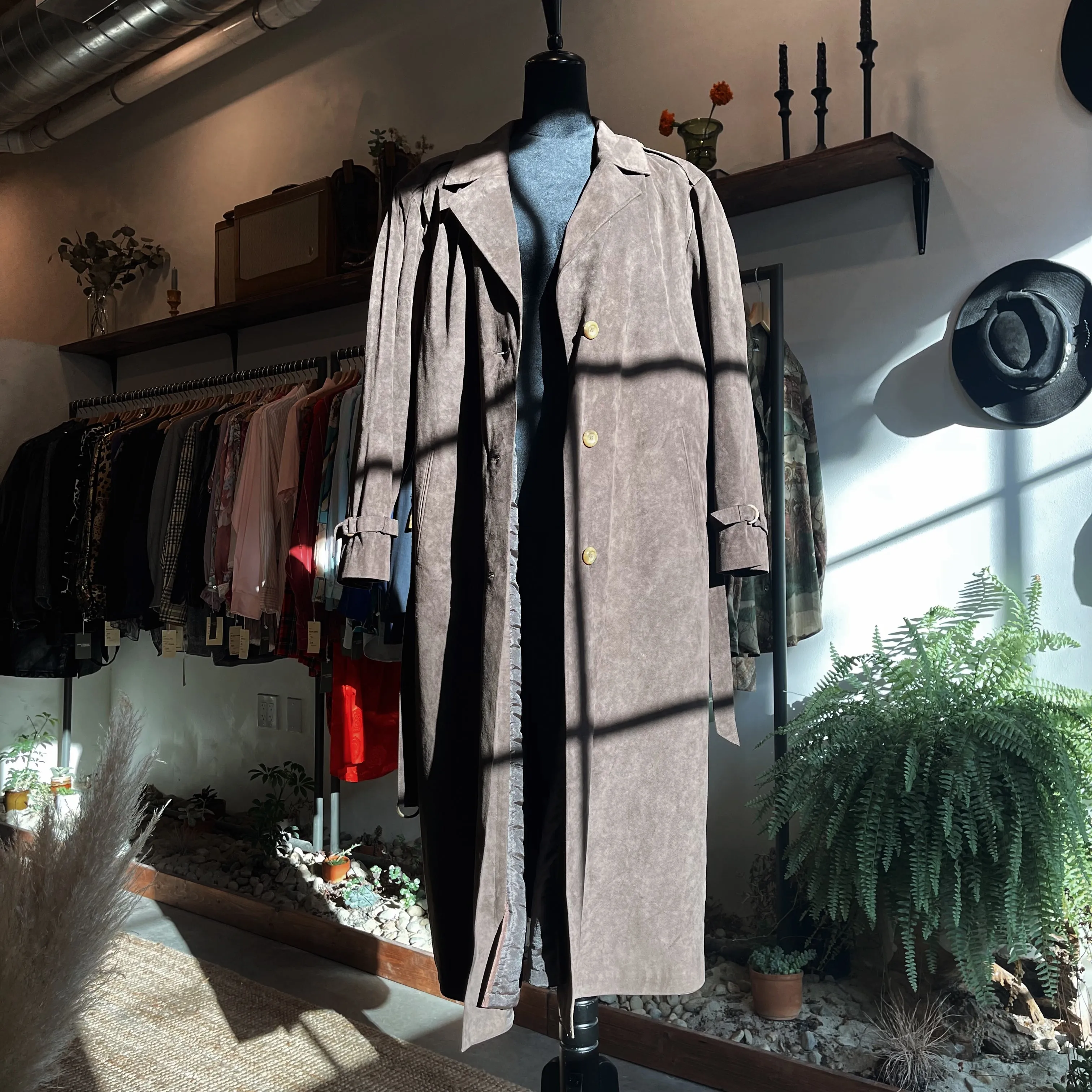 Vintage Suede Oversized Trench Mexico 80s