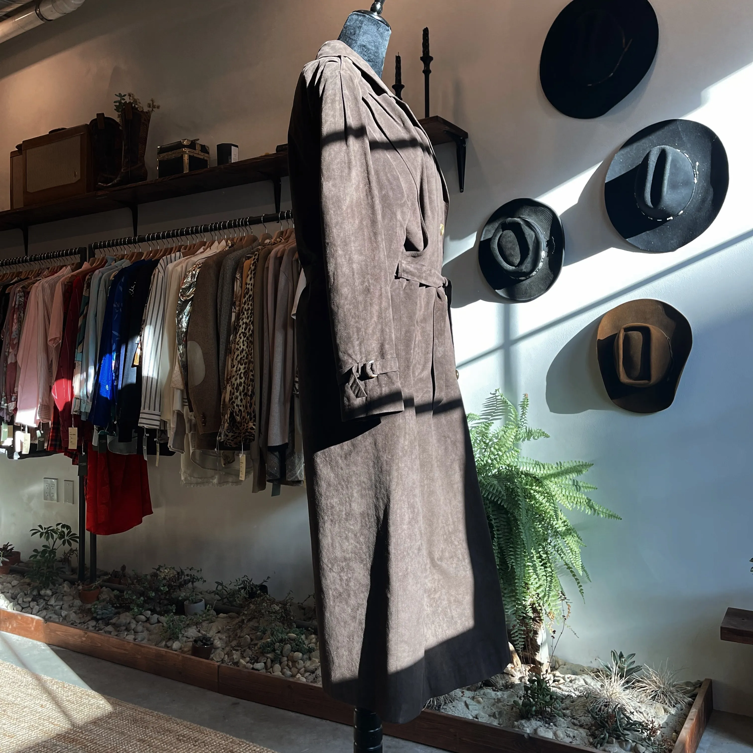 Vintage Suede Oversized Trench Mexico 80s