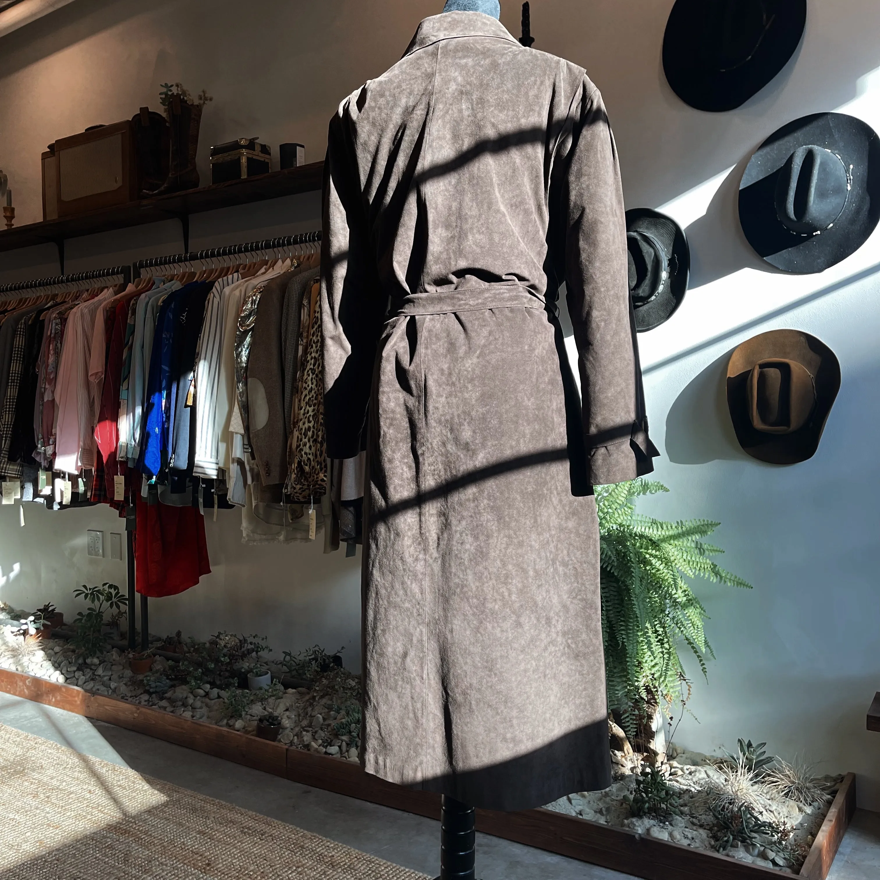 Vintage Suede Oversized Trench Mexico 80s