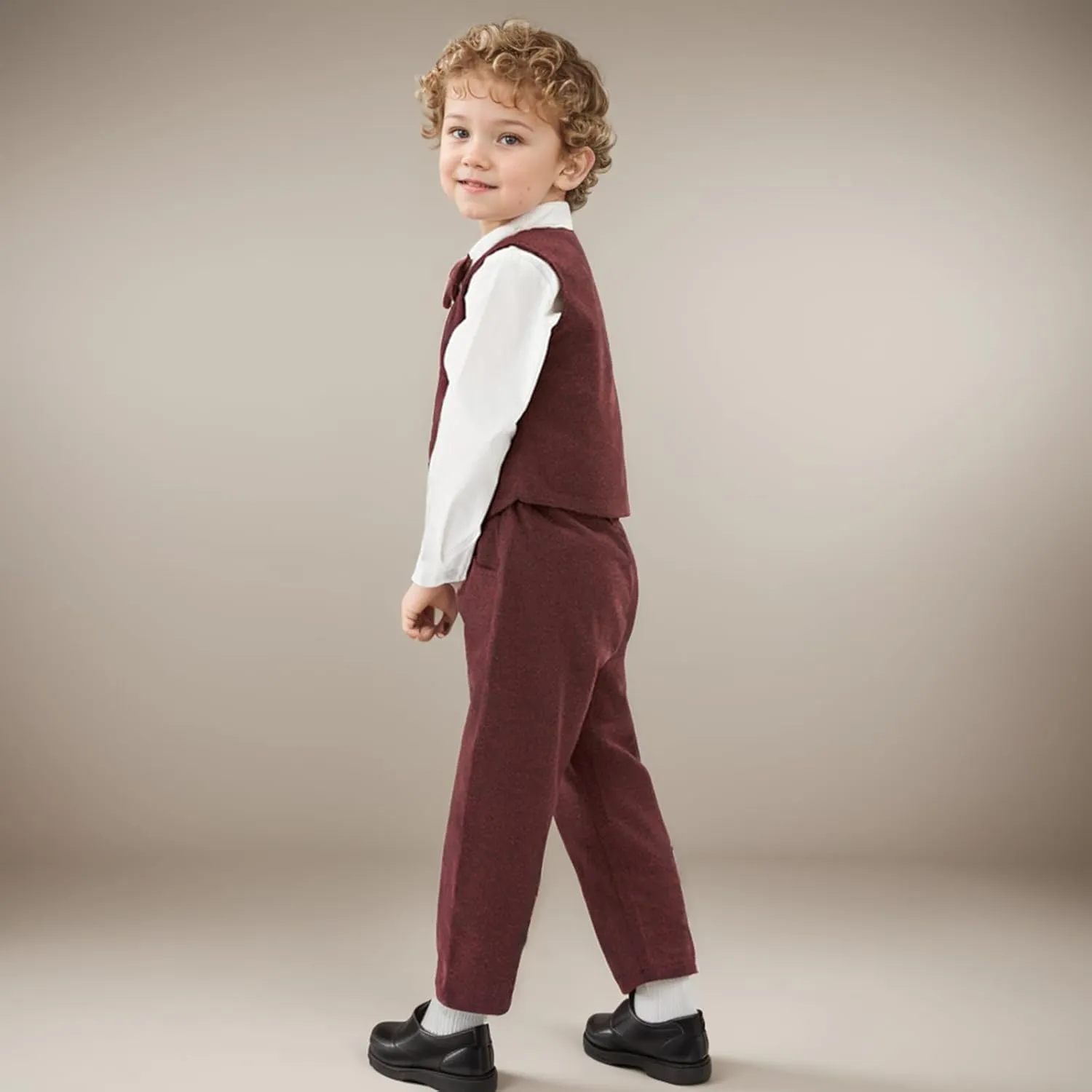 Volunboy Baby Boy Suit Toddler Formal Outfit Kids 3 Piece Vest Gentleman Clothes Long Sleeve Shirt and Pants Set