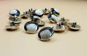 White & Black Circular Down Hole Polyester Buttons