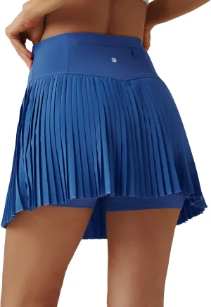 Willit Womens Pleated Tennis Skirts with Shorts Athletic Golf Skorts High Waisted Lightweight Zipper Pockets