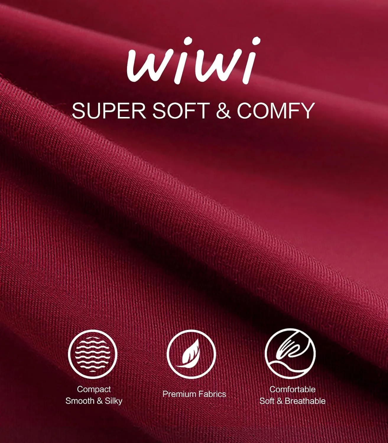 WiWi Pajamas for Women Bamboo Viscose 3/4 Sleeve Tops and Long Pants Sleepwear Pajama Set Soft Pjs Sets S-XXL