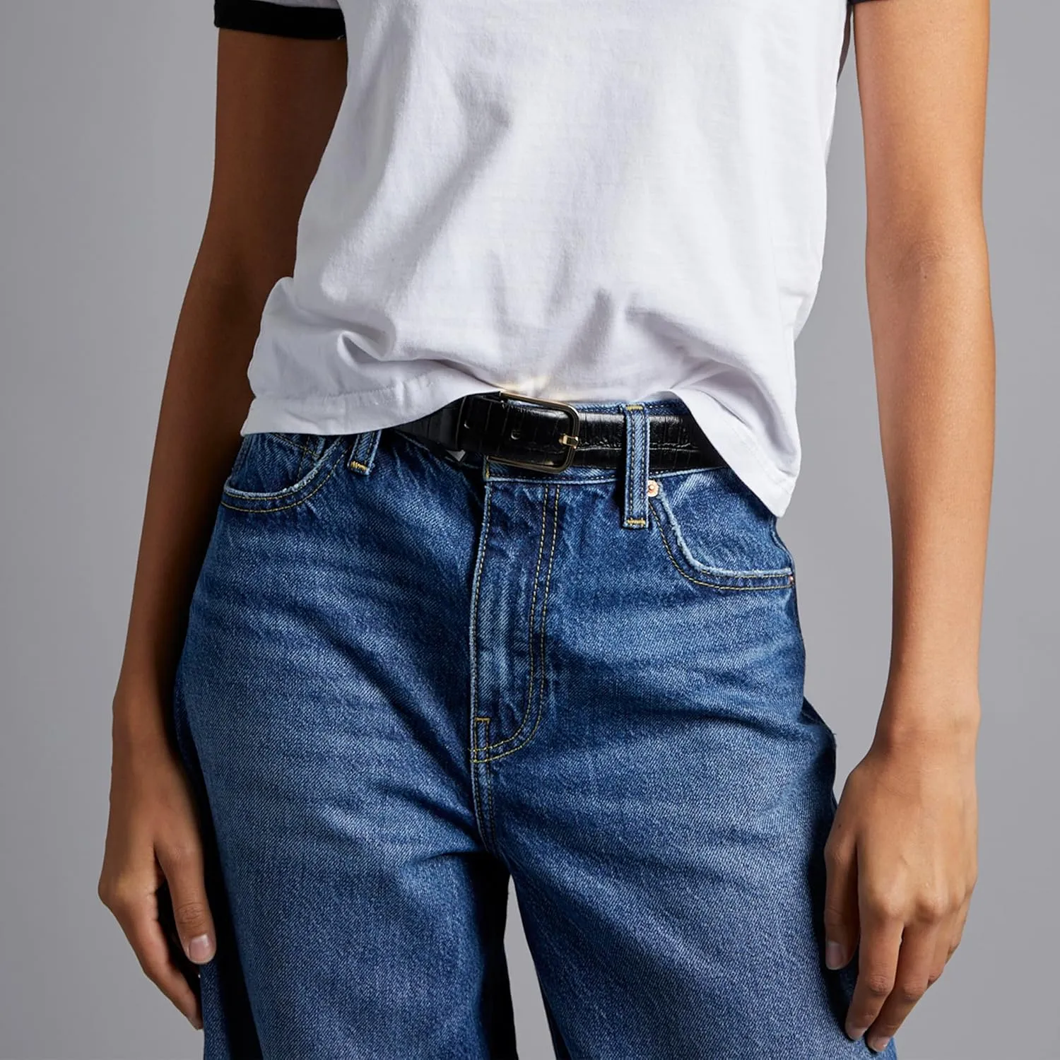 Womens Baggy Barrel Jeans Wide Leg Mid Rise Premium Denim Pants