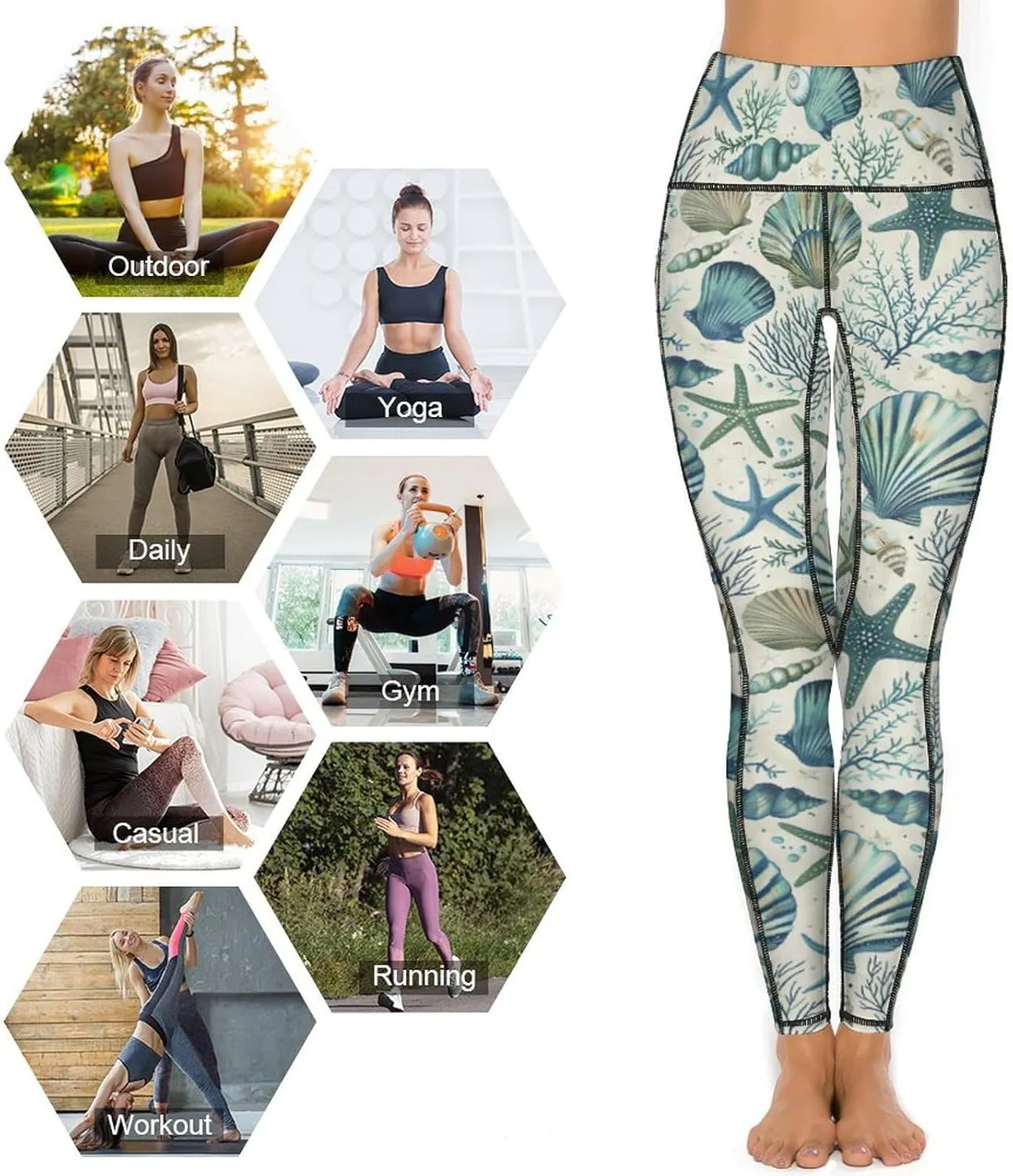 Women's High Waist Tummy Control Yoga Pants with Pockets Workout Leggings