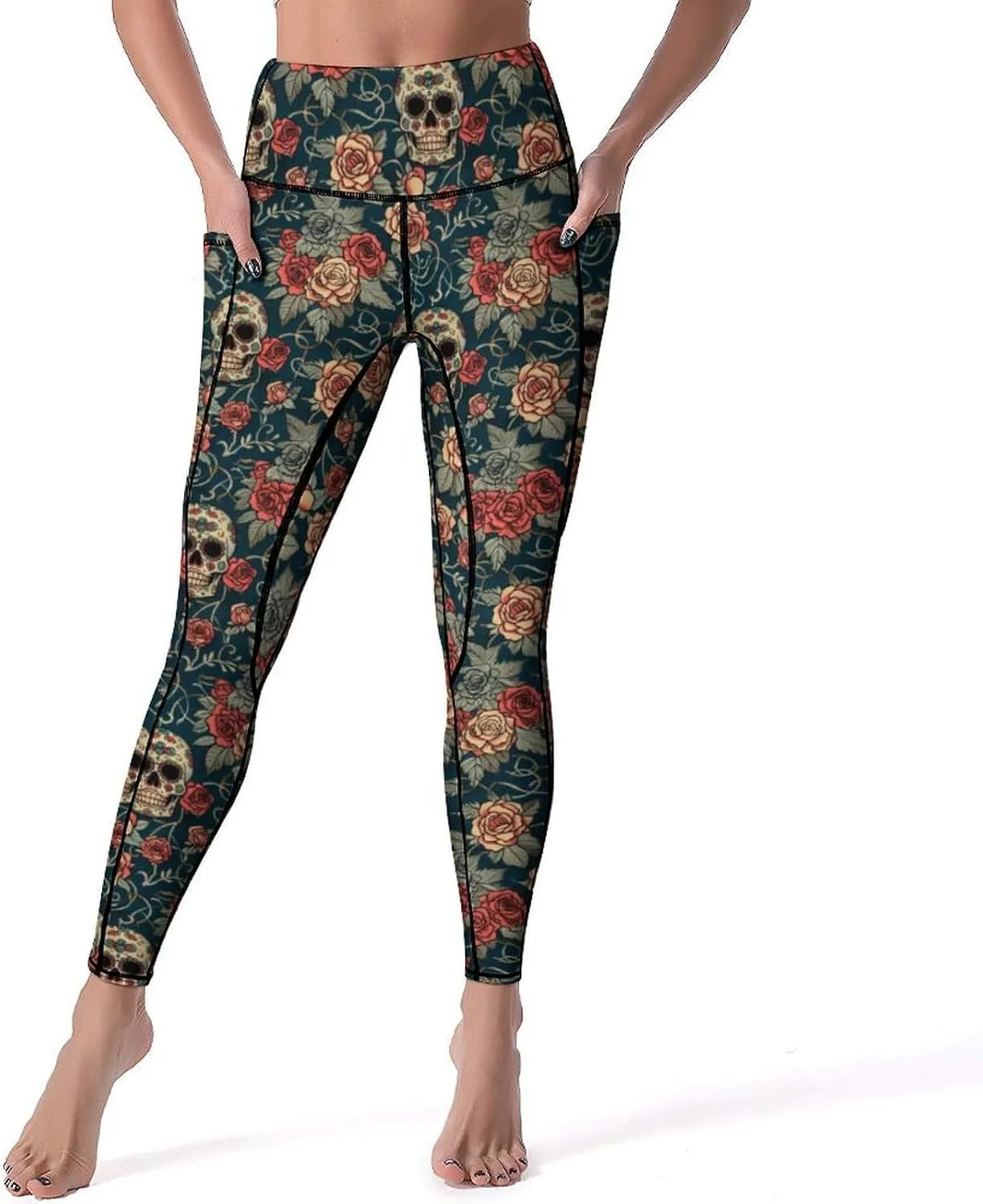 Women's High Waist Tummy Control Yoga Pants with Pockets Workout Leggings