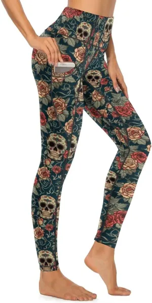Women's High Waist Tummy Control Yoga Pants with Pockets Workout Leggings