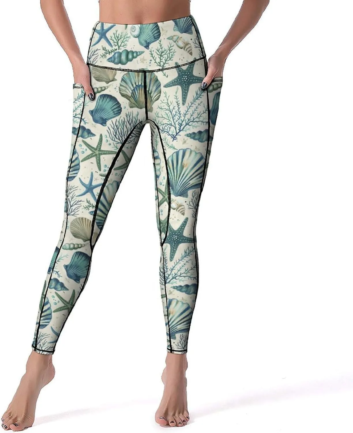 Women's High Waist Tummy Control Yoga Pants with Pockets Workout Leggings