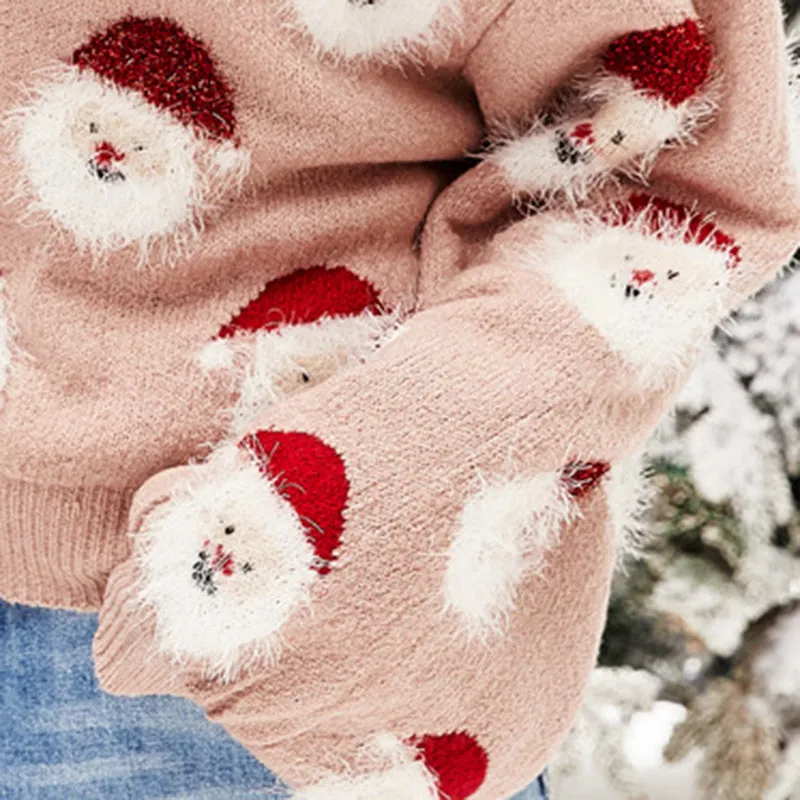 Women's santa pattern cute Christmas sweater