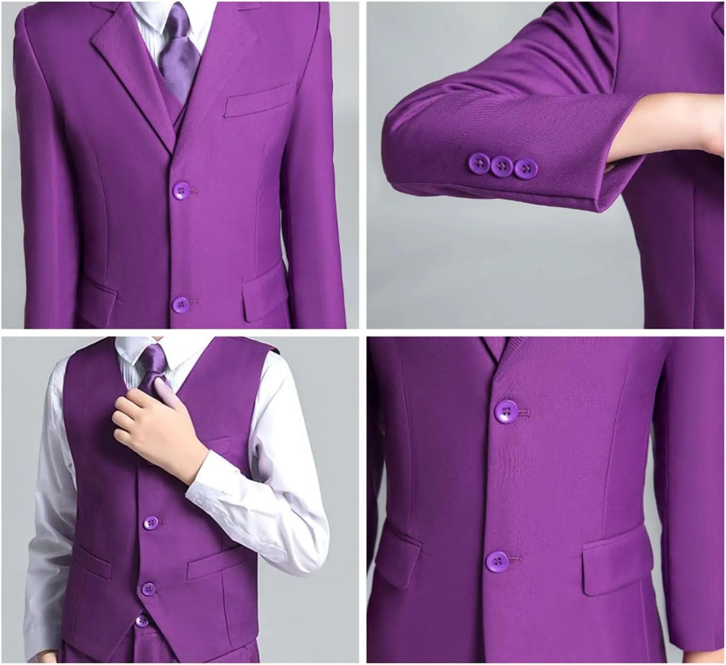 Yanlu Boys Suits Set Vest Pants Dress Shirt and Tie for Toddler Kids Formal Dresswear