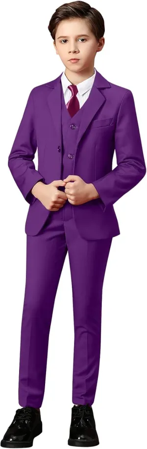 Yanlu Boys Suits Set Vest Pants Dress Shirt and Tie for Toddler Kids Formal Dresswear