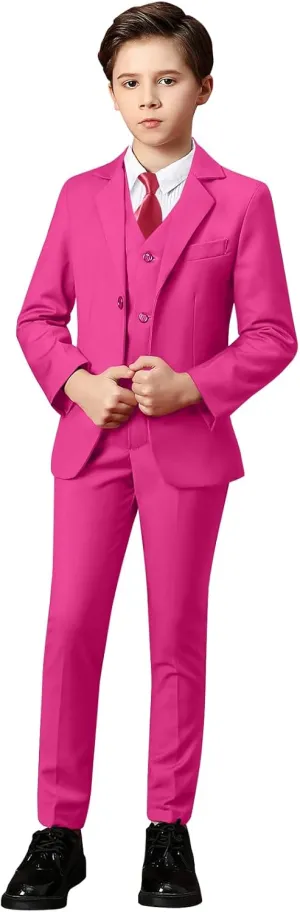 Yanlu Boys Suits Set Vest Pants Dress Shirt and Tie for Toddler Kids Formal Dresswear