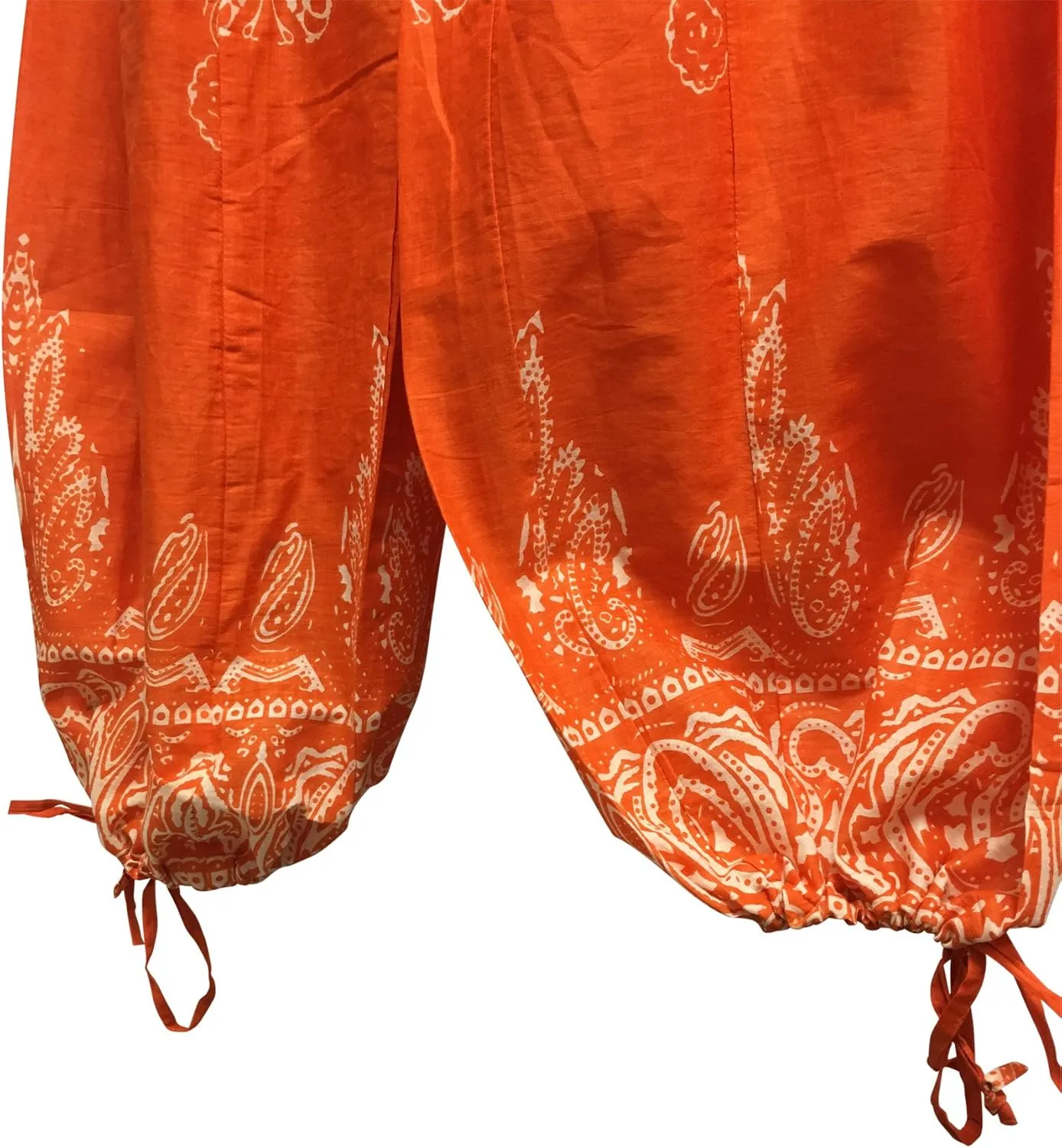 Yoga Trendz Bohemian Indian Cotton Paisley Smocked Waist Flared Palazzo Pants