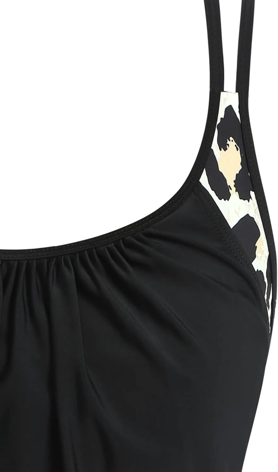 ZAFUL Two Piece Tankini Swimsuit for Women High Waisted Tummy Control Bathing Suit Double Up Tankini Set
